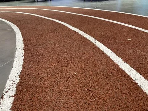 Indoor running track with rough texture Stock Photos