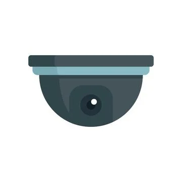 Indoor security camera icon flat vector. Movie camcorder Stock Illustration