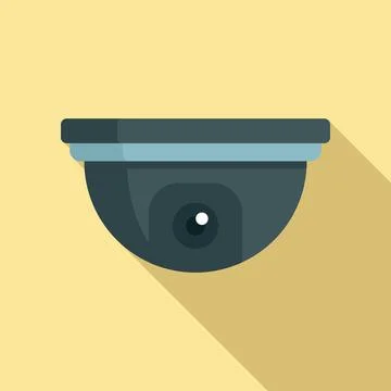 Indoor security camera icon flat . Movie camcorder Stock Illustration