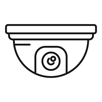 Indoor security camera icon outline . Movie camcorder Stock Illustration