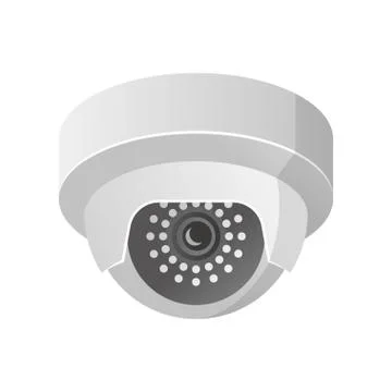 Indoor security camera with ir technology for bank interior Illustrazione stock