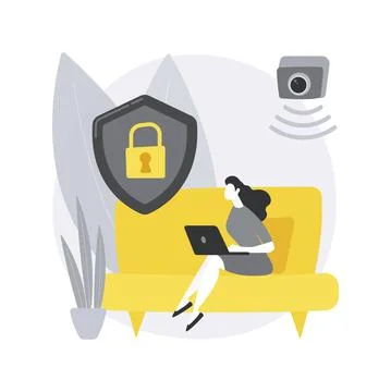 Indoor security system abstract concept vector illustration. Stock Illustration