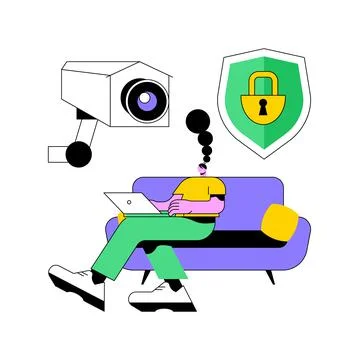 Indoor security system abstract concept vector illustration. Stock Illustration