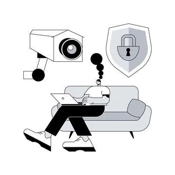 Indoor security system abstract concept vector illustration. Stock Illustration