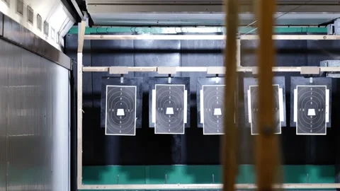 Indoor Shooting Range with Target Stockbeeldmateriaal 221172717
