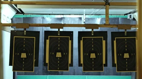 Indoor Shooting Range with Target Vídeo Stock 221172738