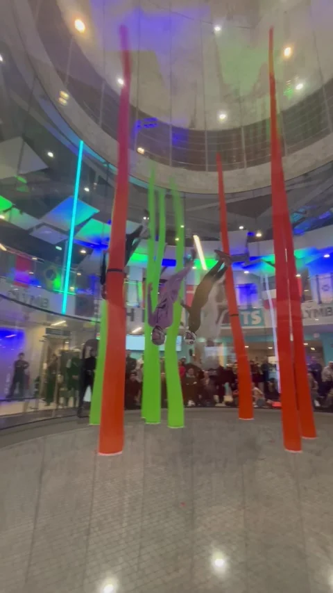 Indoor Skydiving Race In Abu Dhabi, Abu Dhabi, United Arab Emirates - 24 Jan 202 Stock Footage 303597657