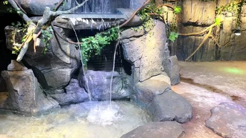 Indoor small waterfall decoration Stock Footage 275561722