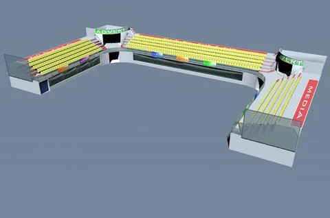 Indoor Sport Complex Spectator and Service Area 3D Model