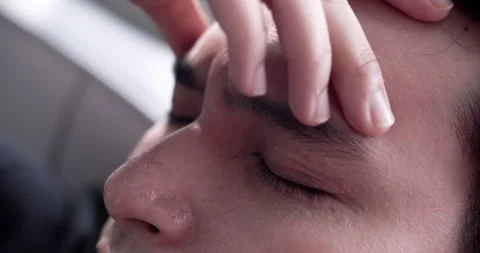 Indoor stress relief techniques a close-up tutorial for personal care and Stock Footage 301589986