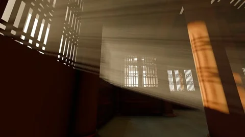 Indoor sun light and shadow time-lapse of ancient house Stock Footage 273859006