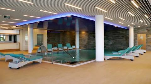 Indoor Swimming Pool Stock Footage 34680142