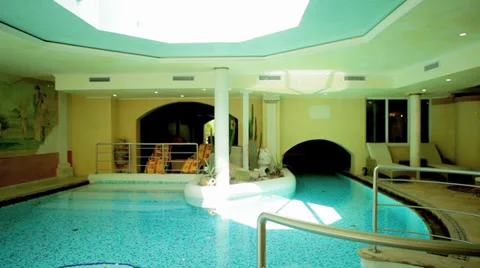 Indoor Swimming Pool Stock Footage 36053041