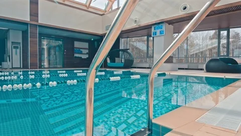 Indoor Swimming Pool Stock Footage 78414069