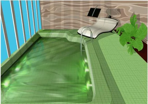 Indoor swimming pool Stock Illustration