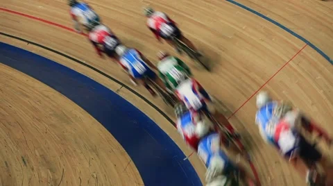 Indoor track cycling race Stock Footage 45820341