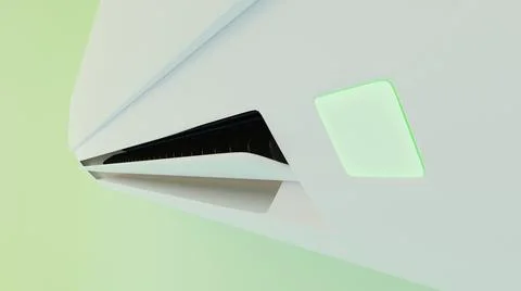 Indoor unit of the air conditioner on the side 3d Stock Illustration