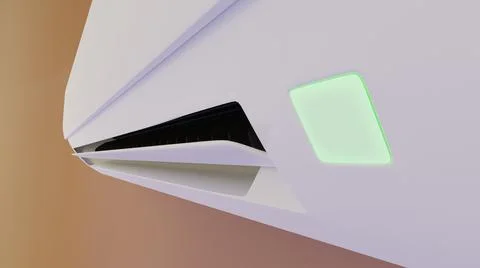 Indoor unit of the air conditioner on the side 3d Stock Illustration