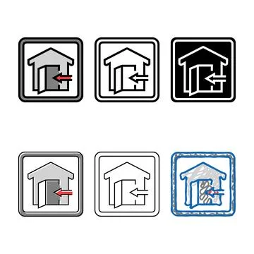 Indoor use only product label caution mix color icon vector Stock Illustration