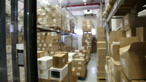 Indoor warehouse with boxes Stock Footage 62802580