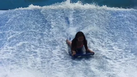 Indoor wave board Stock Footage 150704722