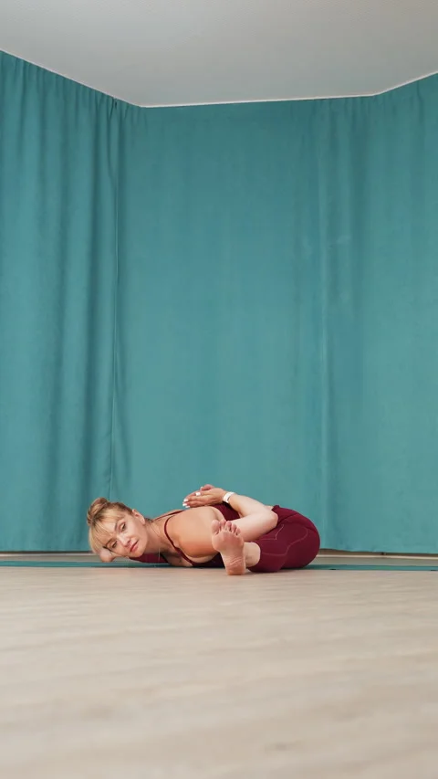 Indoor Yoga Mastery: Advanced Pose Stock Footage 265583585