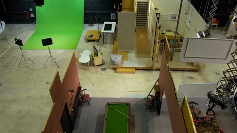 Indoors, Day, High Angle View, Wide Shot, Tracking Shot, Latin, American, And, Stock Footage 94013565