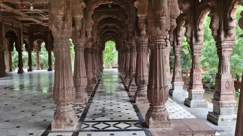 Indore, India - Pillars Inside Krishna Pura Chhatri Video stock 281564449