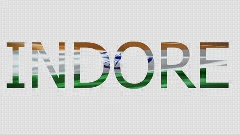 Indore Name on Transparent Background. Waving Flag Video stock 274037028