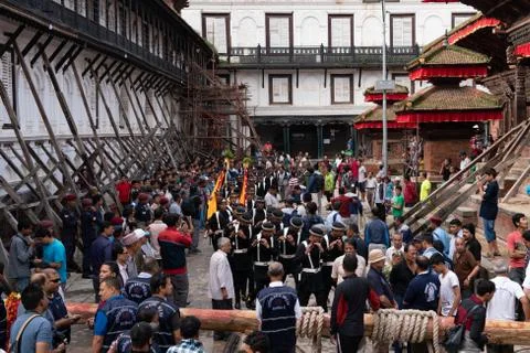 Indra Jatra Procession Stock Photos