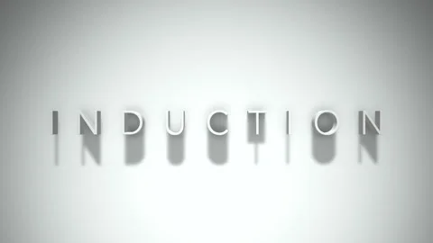 Induction 3D title animation with shadows on a white background Stock Footage 296623864