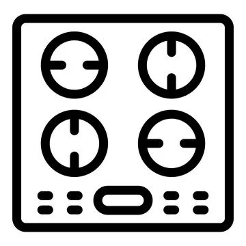 Induction burner icon outline vector. Kitchenware modern hob Stock Illustration