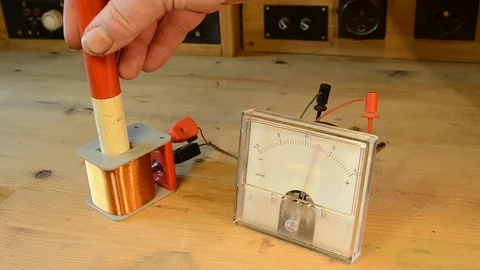 Induction in a coil Stock Footage 101601912