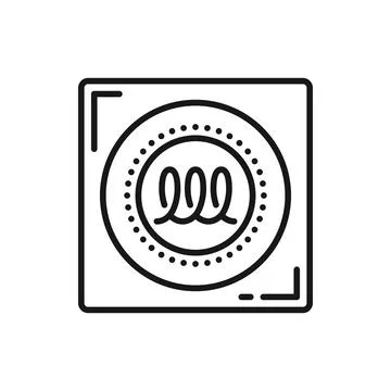 Induction cooker, surface for cooking outline icon Stock Illustration