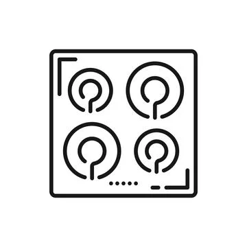 Induction cooker, surface for cooking outline icon Stock Illustration