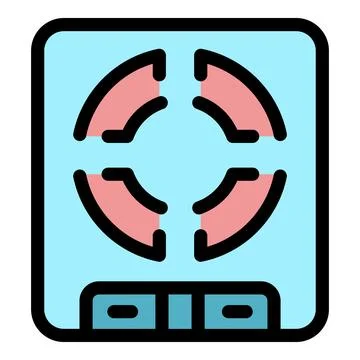 Induction cooker with touch control panel showing cooking zones Illustrazione stock