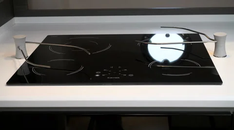 Induction hob in the kitchen of a boat Stock Footage 62573826