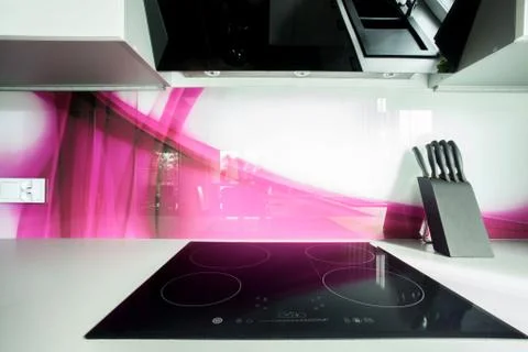 Induction hob in modern kitchen 스톡 사진