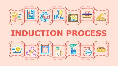 Induction process banner icon vector illustration Stockillustratie