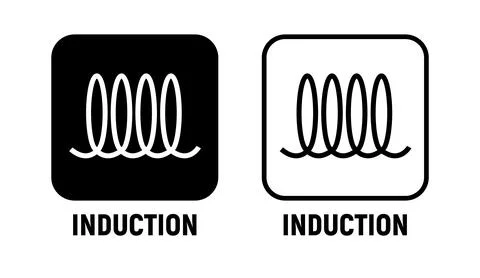 Induction spiral vector icon symbol. Slinky copper metal winding cooking Stock Illustration