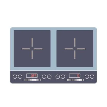 Induction stove cooker in flat design style vector Stock Illustration