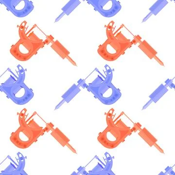 Induction Tattoo Machine Pattern Isolated on White Background Stock Illustration