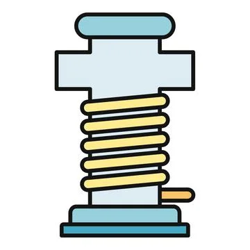 Inductor coil electronic component icon concept Illustrazione stock