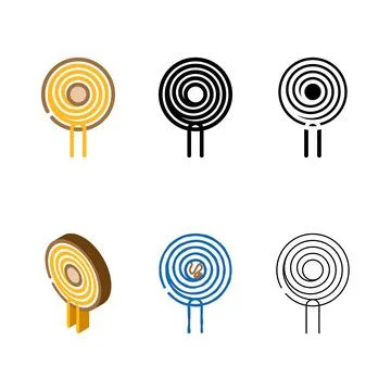 Inductor electrical engineer color variations icon vector Stock Illustration