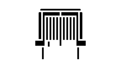 Inductor electrical engineer glyph icon animation Stock Footage 326154664