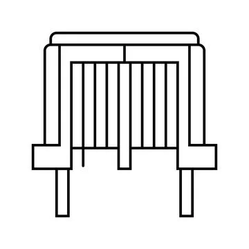 Inductor electrical engineer line icon vector illustration Stock Illustration
