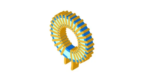 Inductor electronic component isometric icon animation Stock Footage 327292970