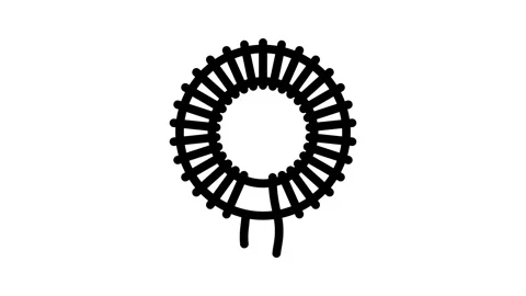 Inductor electronic component line icon animation Stock Footage 326764037