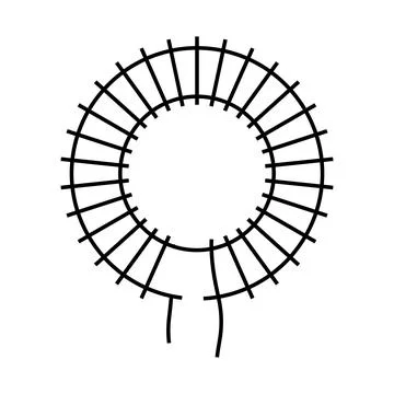 Inductor electronic component line icon vector illustration Illustrazione stock