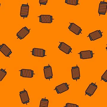 Inductor electronic component vector seamless pattern Stockillustratie
